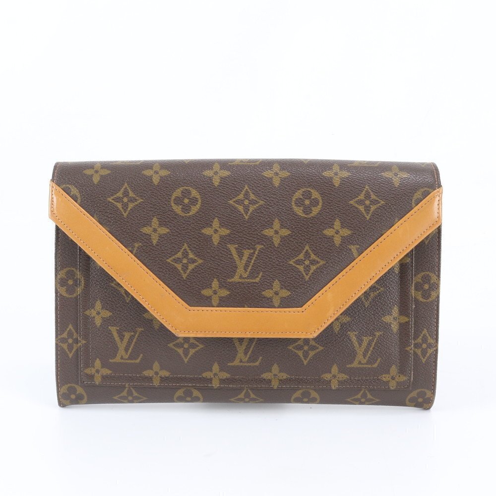 Louis Vuitton Monogram Envelope Leather Shoulder Bag Clutch Pouch Clutch
